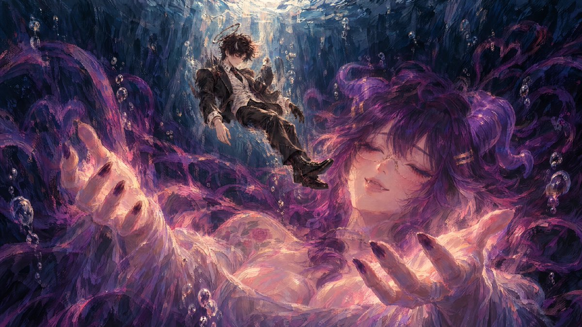 CassianRuin's tweet photo. New prompt drop "Falling Into You". This one uses two character references. I wanted to try something a little different this time. Prompt below https://t.co/M6BtrJaX2o