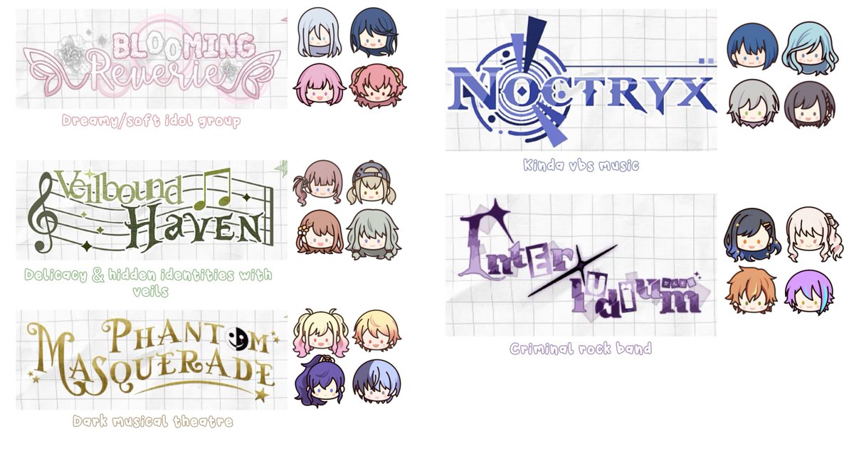 _mothivy's tweet photo. Btw fun fact, I have this shuffle au... here the og groups disbanded (ended up like shit) and these are new <3 https://t.co/5NtKTGNkQ4