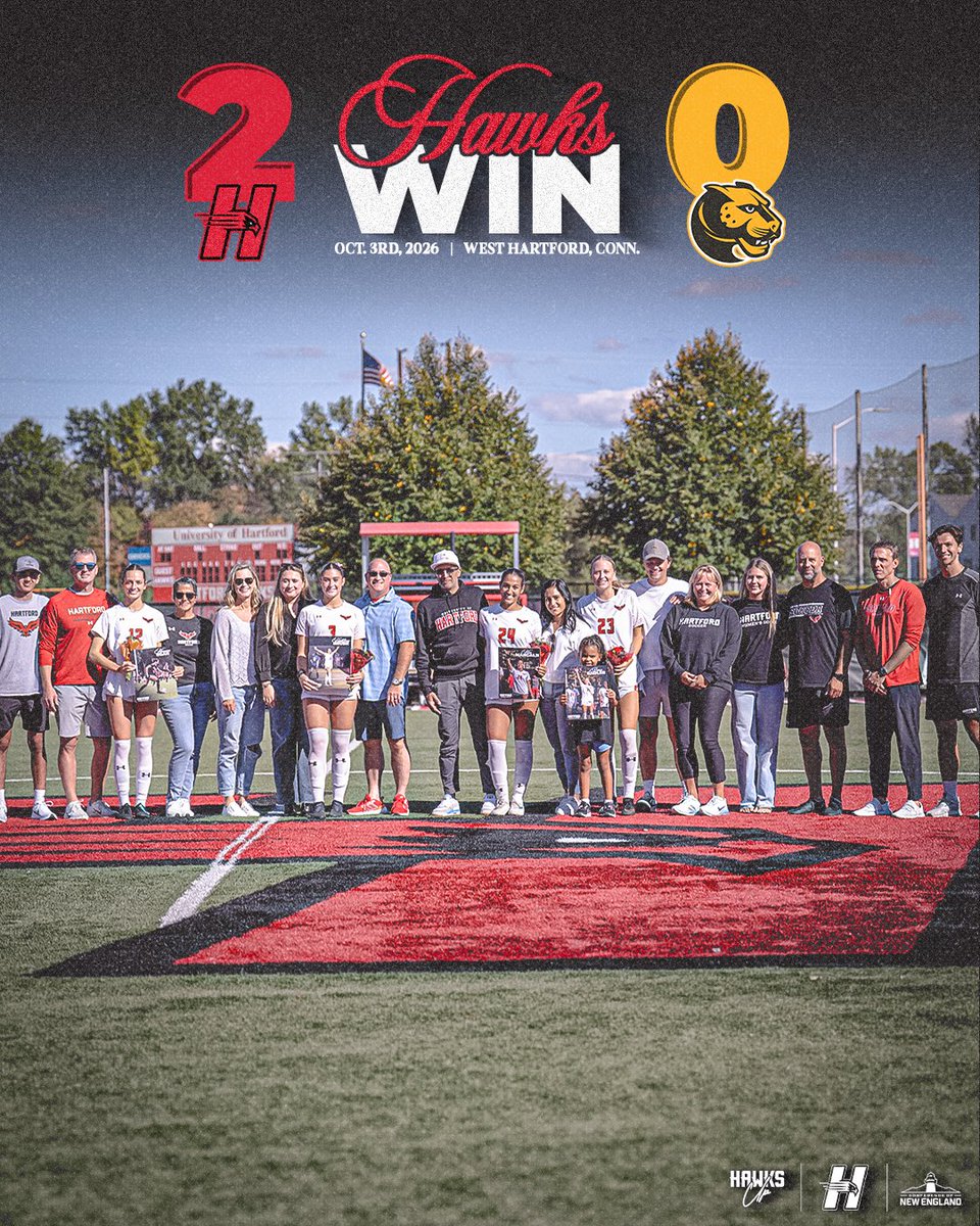 HartfordHawks's tweet photo. Senior Day Dub

#19 Hartford Women’s Soccer Handles Wentworth Institute of Technology 2-0 to Extend Unbeaten Streak to Eight Games! 

#HawksWin https://t.co/KD5Ka3ajUl