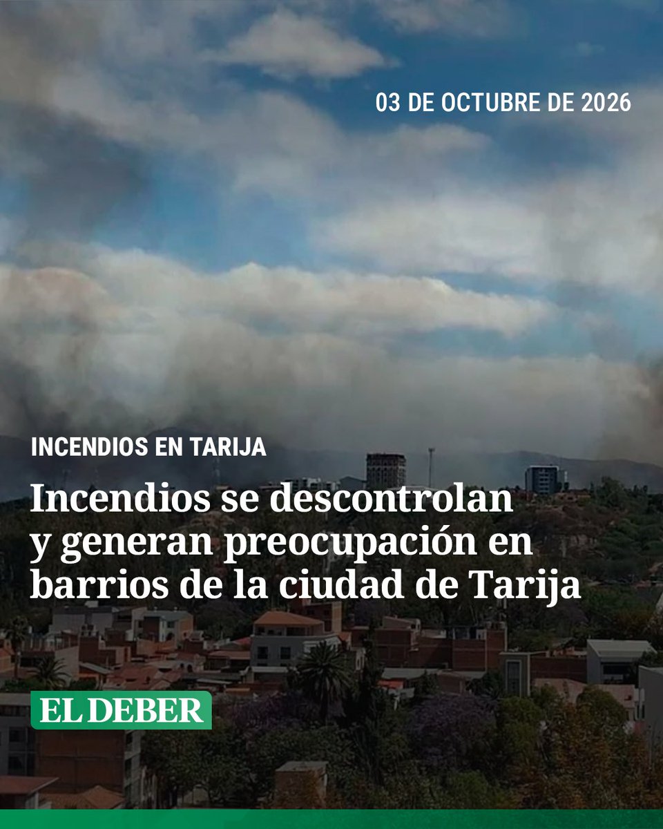 grupoeldeber's tweet photo. 📌Lea más aquí: https://t.co/bAloH88Ak9
Los incendios se produjeron en los barrios Germán Busch, Manantial y Cadillar de la ciudad de Tarija (Cercado). 

#ELDEBER #Tarija #Incendio #Descontrol #Preocupación https://t.co/UCPvl3tb2s