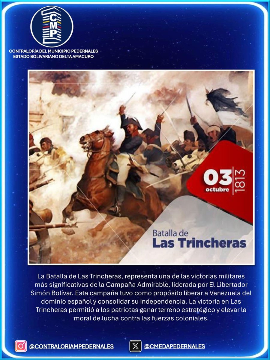 CMEDAPedernales's tweet photo. 03 Oct de 1813 Batalla de Las Trincheras https://t.co/2rKOjGpiIf