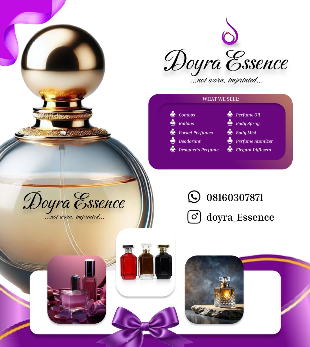 Jolrix_solution's tweet photo. Bringing an existing brand to life through visual design.
For Day 5 I worked on the visual identity and promotional design for Doyra Essence a fragrance brand built around elegance #MrFanboyEP6 #UFC332
#YouManiacSeriesEP6 #ListingID #TheVoiceKids
#FraIta #Rabiot #COST #Under100 https://t.co/vtw7XQXsMm