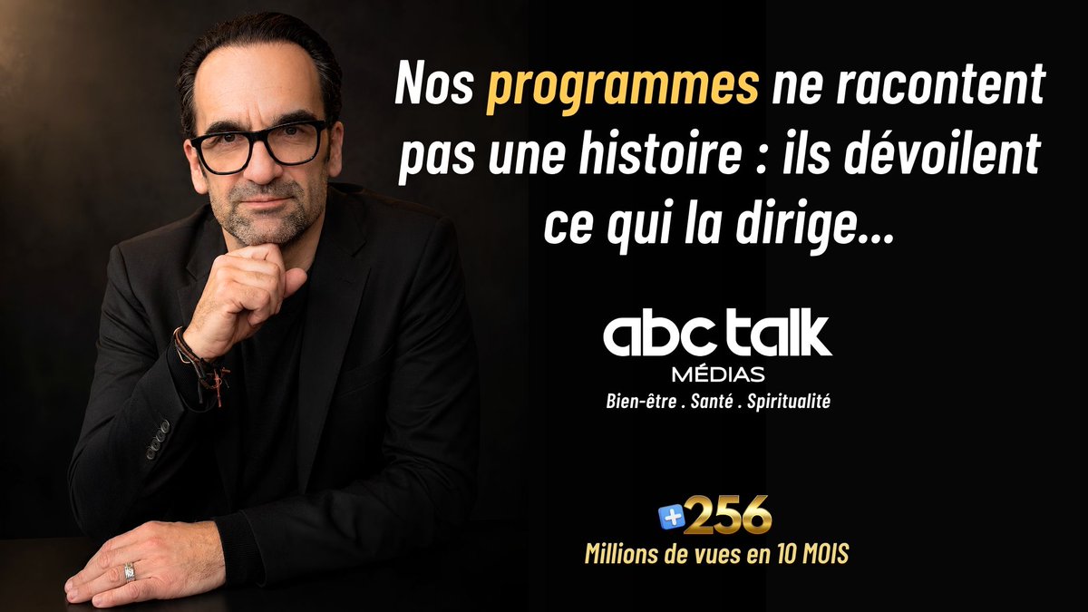 abctalktv's tweet photo. Nos programmes ne racontent pas une histoire, ils dévoilent ceux qui la dirigent.  Marc LEVAL, Fondateur d’ABC TALK TV. 256 millions de vues en 10 mois.
Découvrez l’univers et les programmes d’ABC TALK TV.
🔗 Retrouvez tous nos liens ici: https://t.co/xghdXxZH4z
#ABCTALKTV # https://t.co/dlWd0qluUV