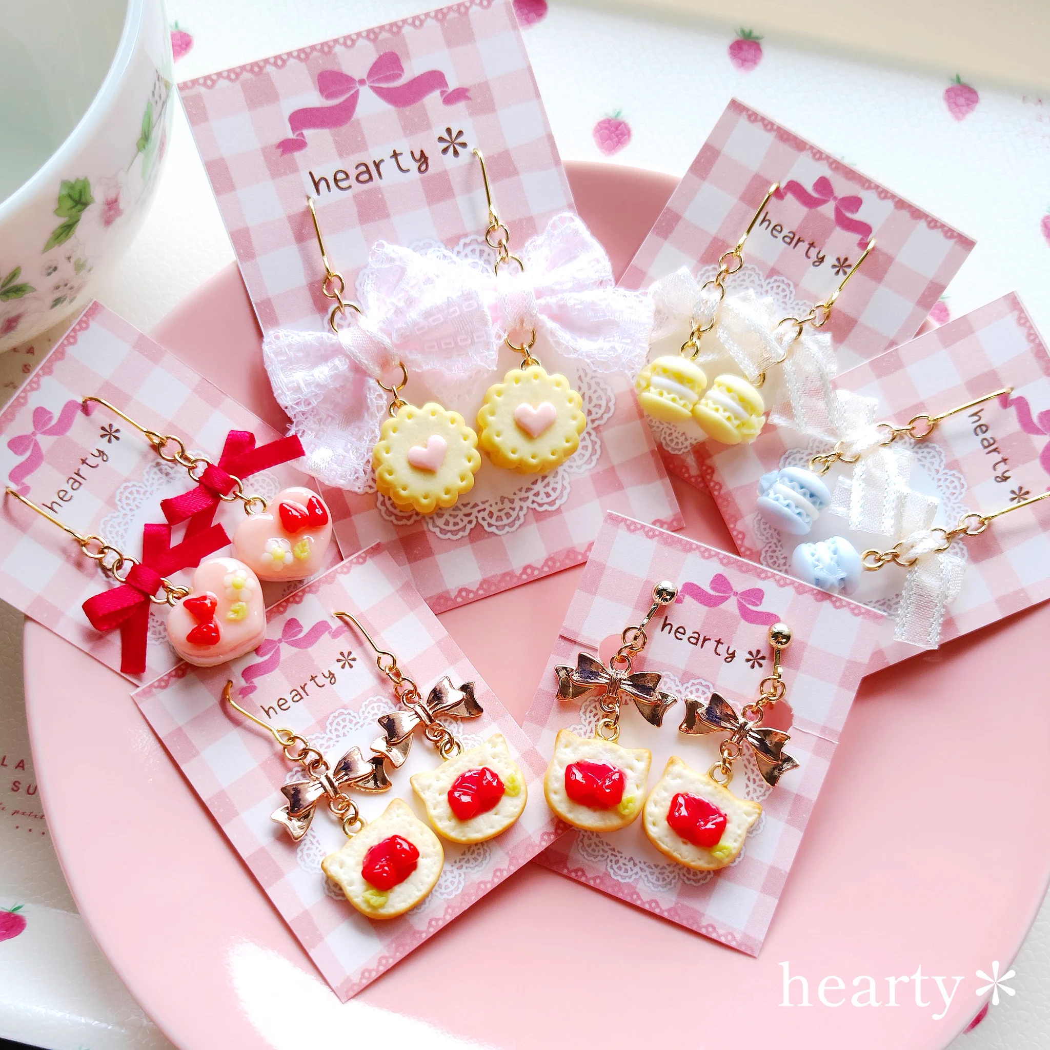 ☆パンダケーキがキュート♡さくらんぼ猫ちゃんピアス☆ hearty✽(ハーティー) on X: 