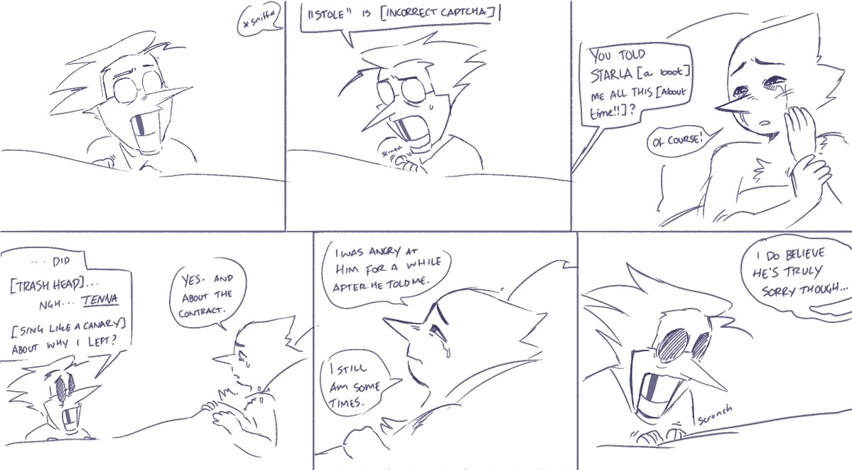 OwlGams's tweet photo. Some scribbly musings after cleaved Tango where spamton keeps checking in on him in castletown as he's recovering. He still has stuff to work through... https://t.co/j0jiO2arwe
