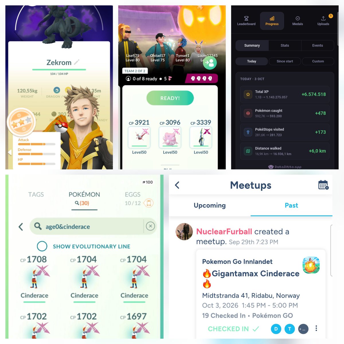 jenssen_lise's tweet photo. 30 battles. ZERO shinies. π Shadow Zekrom decided to join in with terrible IVsβ¦ ππ
At least the Gigantamax Cinderace meetup in Hamar was a blast! π₯
#PokemonGO #PokemonGOCommunity #ShadowZekrom #Zekrom #ShinyHunt #PokemonGOShiny #Hanar #Gigantamax #GMaxCinderace https://t.co/VJaON908Or