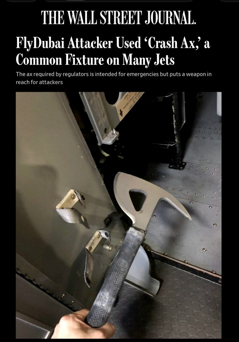 PROTONLASER777's tweet photo. The crash axe in the 737 is stowed right behind the copilot. It’s intended for windows and doors in the event of an emergency, not human being captains. https://t.co/UhMQcKFJBw