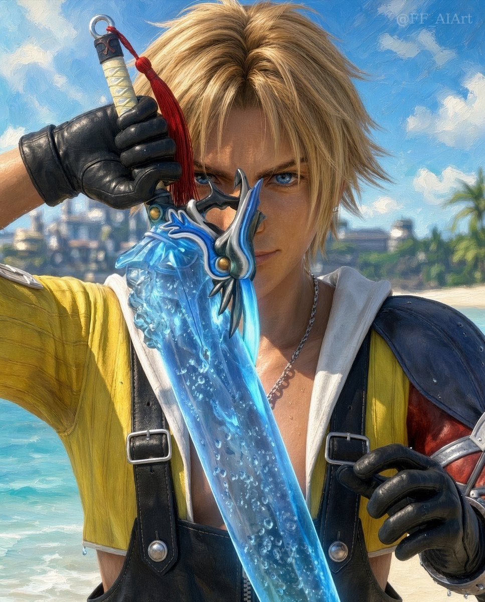 FF_AIArt's tweet photo. Besaid’s finest.

#FFX #FF10 #Tidus https://t.co/HxQmVpMocZ