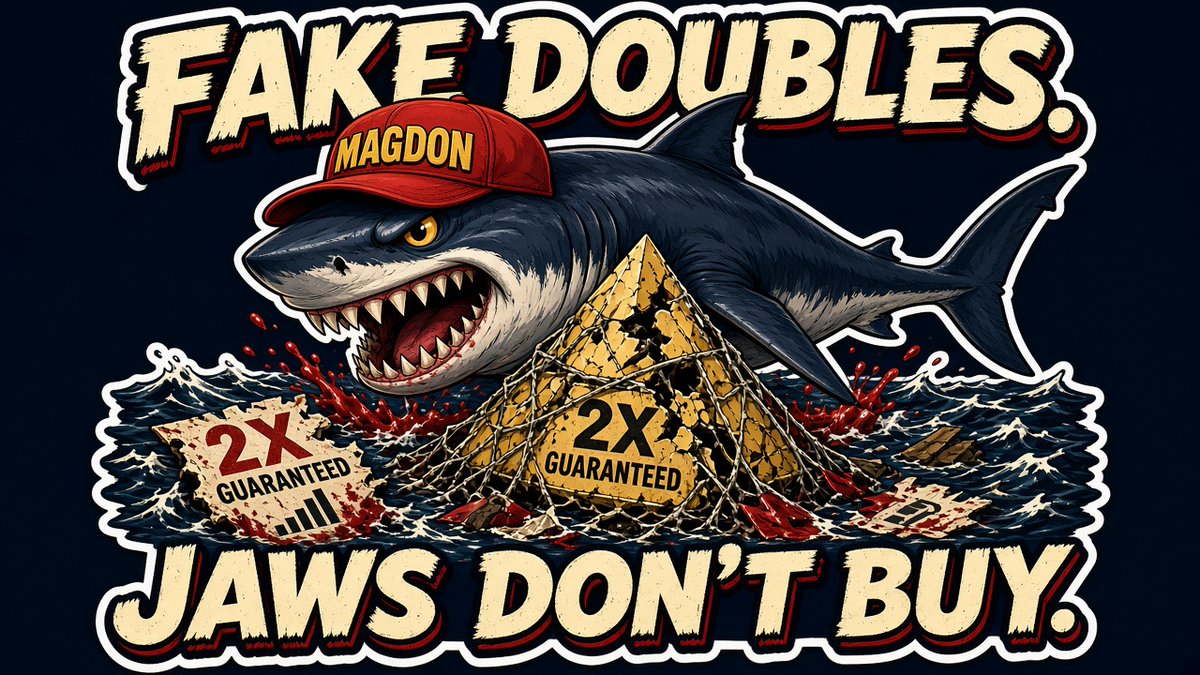 Mag_donz's tweet photo. Fake doubles smell like chum
Greece nets seventeen
I circle the pyramid
Jaws don't buy "guaranteed"
$MAGDON

#MAGDON #Magaladon #Solana #memecoin #crypto https://t.co/uc19SPmIOQ
