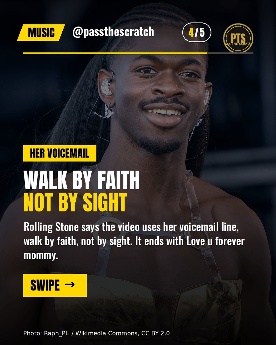 cryptonewb_e's tweet photo. Lil Nas X released World's Greatest!, his first single in nearly two years, dedicated to his late mother Tamikia Hill. Video shot in Atlanta, per Rolling Stone.
It uses her voicemail: "walk by faith, not by sight."
#LilNasX #PassTheScratch https://t.co/BnO2W21E9u