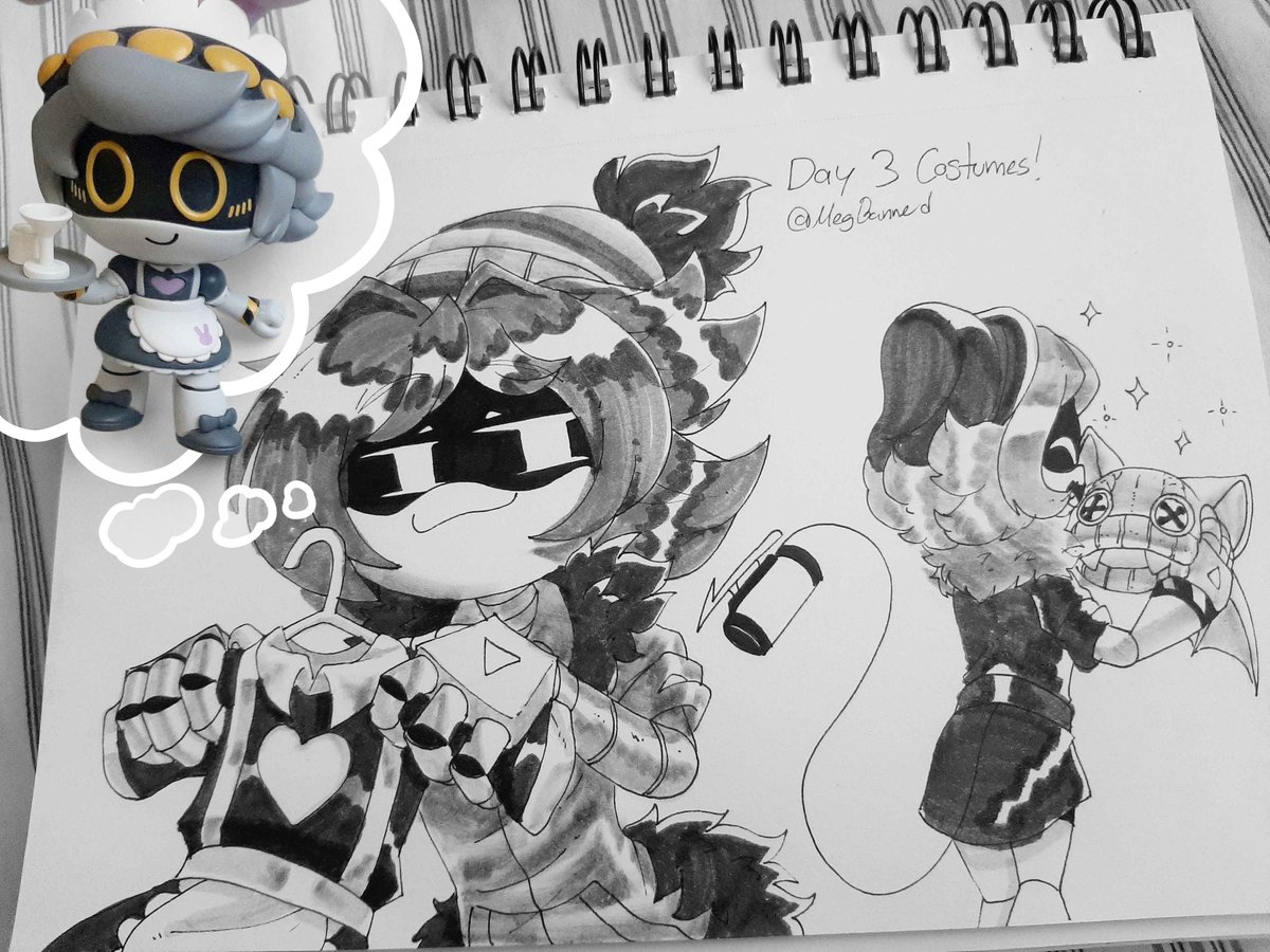 MegBanned's tweet photo. Day 3: Costumes!

Uzi is planning things... HEHEHEE

#Murderdrones #Dronetober https://t.co/ZkjF6RzFwq