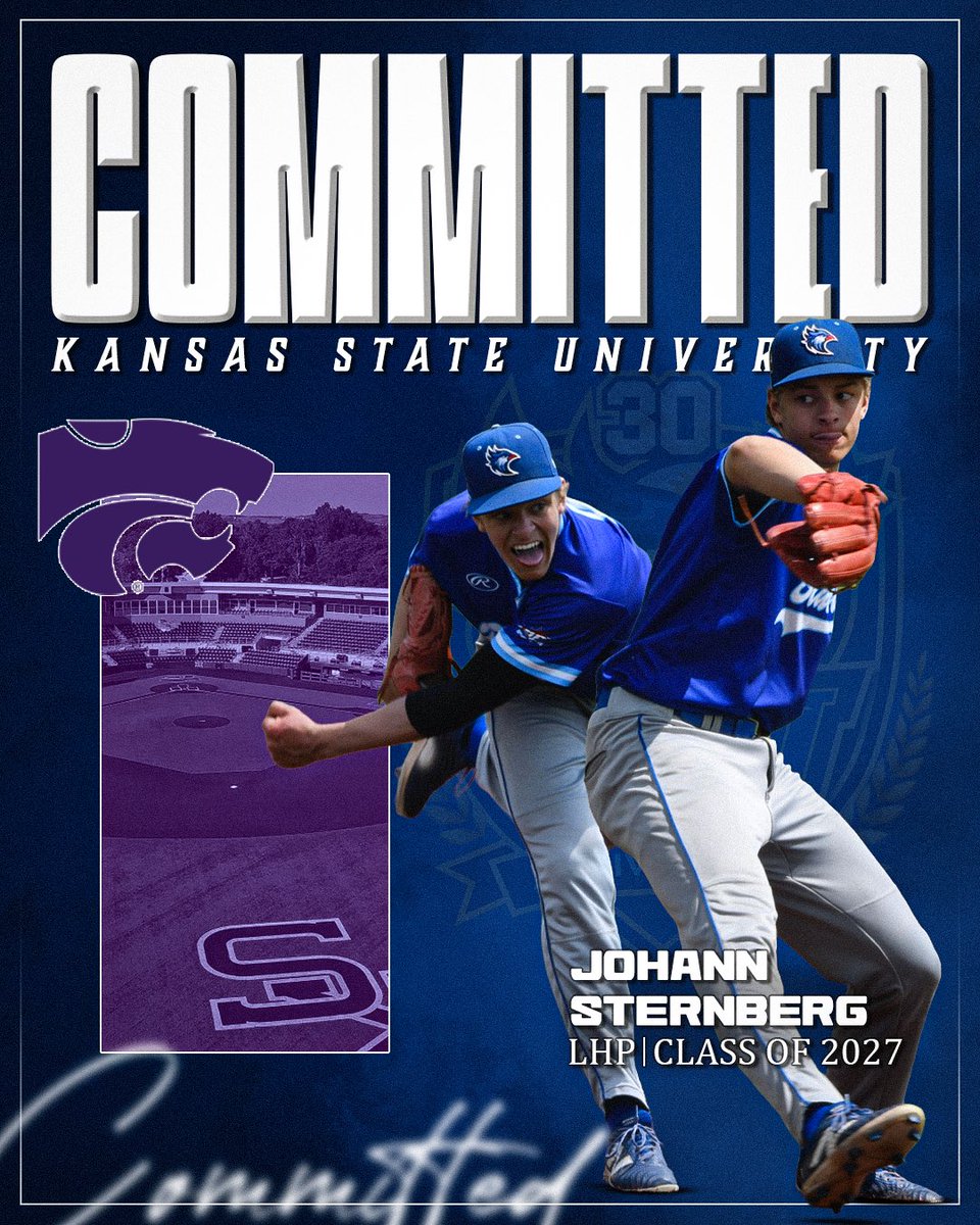 OntarioBlueJays's tweet photo. Congratulations to Ontario Blue Jays LHP Johann Sternberg on his commitment to Kansas State University! 💪 

#OBJFam https://t.co/L0QzIKG3yK