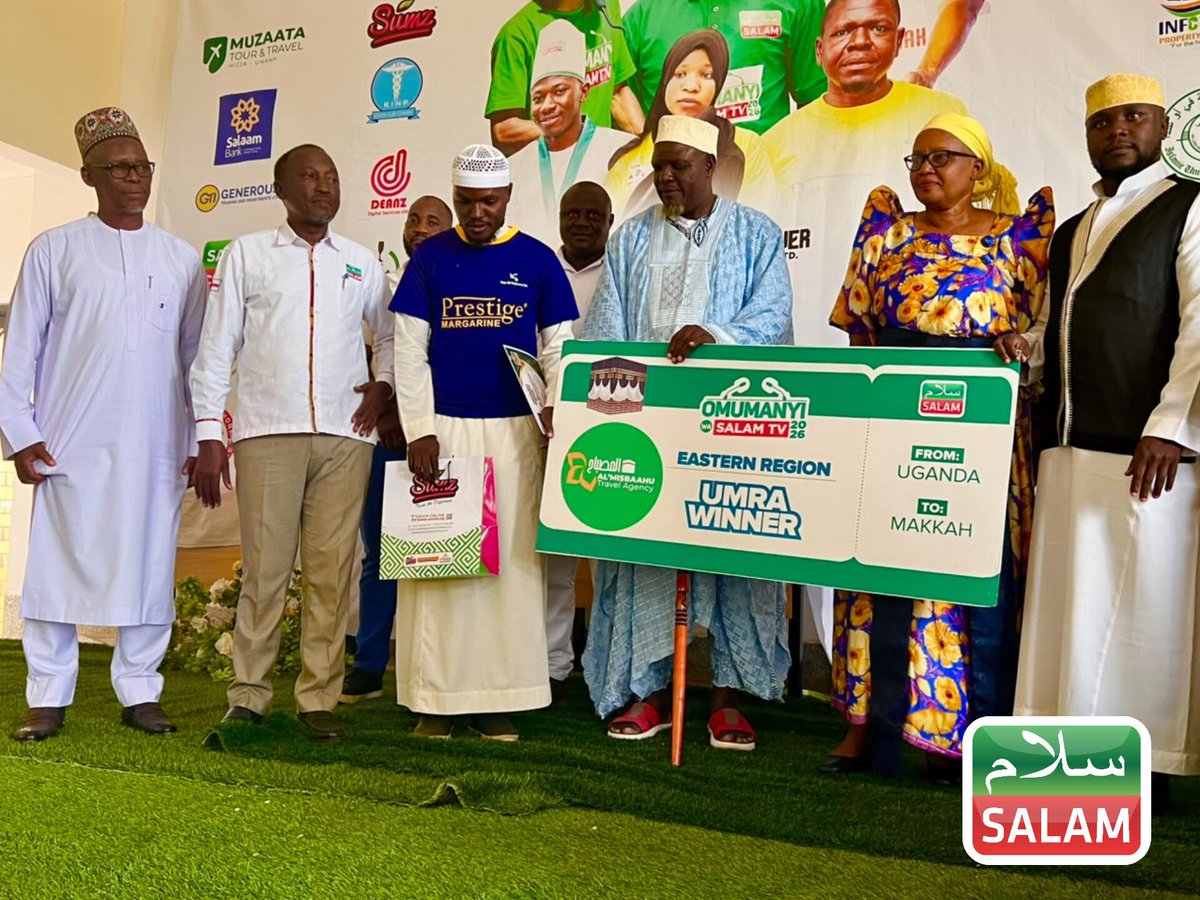 SalamTvUG's tweet photo. Jamuliro Yusuf, winner of the 7th Edition 2026 Omumanyi wa Salam TV Eastern Region Finals, was awarded a fully funded Umrah pilgrimage to Makkah and Madinah by Salam TV and Al-Misbaahu Hajj and Umrah Services. He has automatically qualified to represent the Eastern Region in the grand national competitions taking place on December 19th, 2026.

#SalamOmumanyi #SalamUpdates