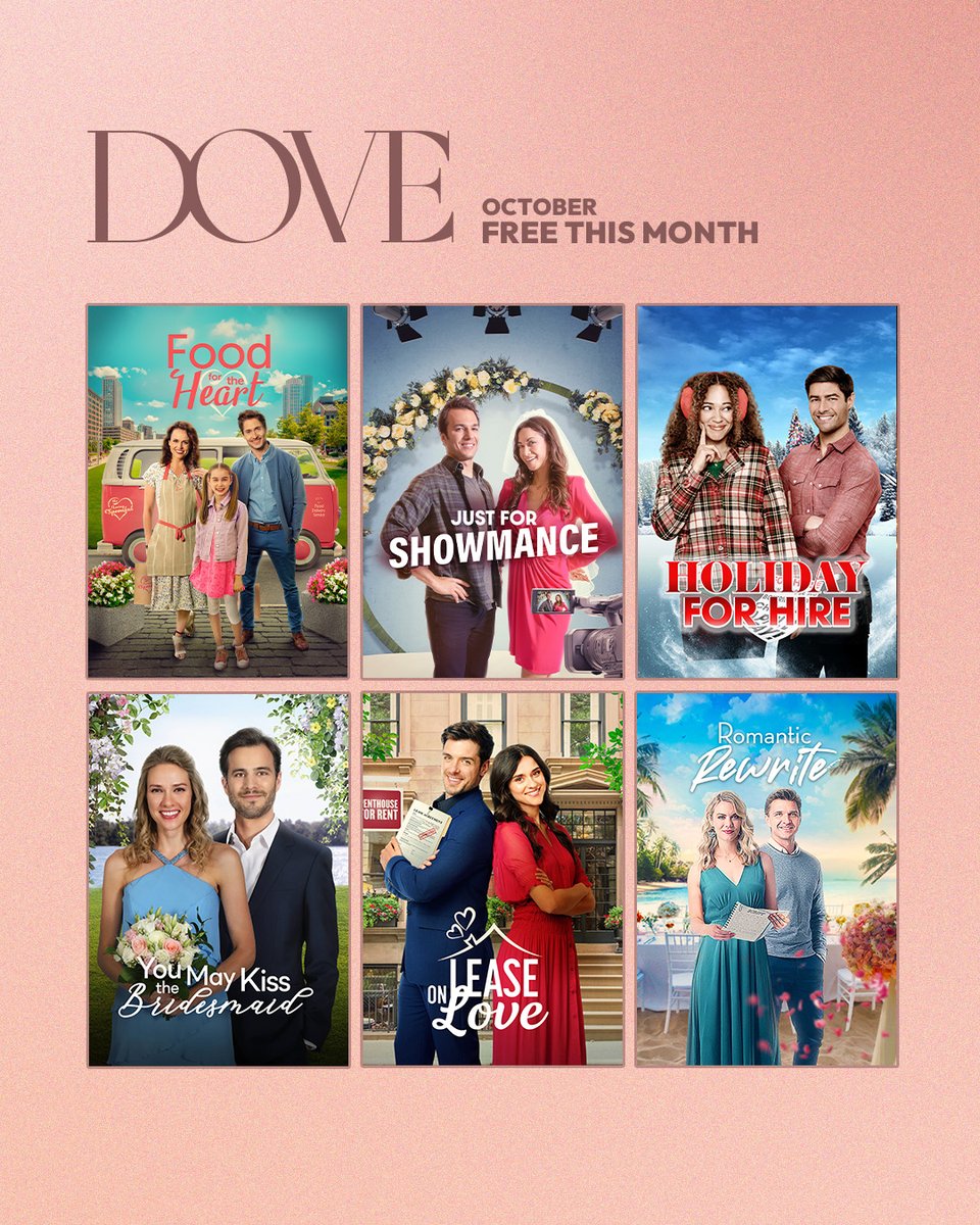 dovechannel's tweet photo. It's time for some October Romance with the movies streaming FREE this month on Dove!

https://t.co/SnQ2qJzjqa https://t.co/VoiqLULzDQ