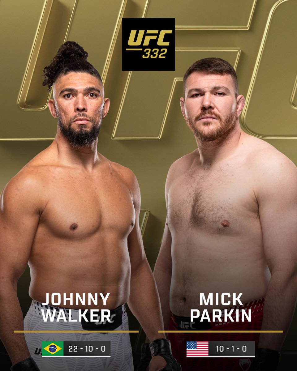 This one’s gonna’ be fun 👀

@​JohnnyWalker vs Mick Parkin

[ #UFC332 | LIVE NOW on @​ParamountPlus and @​CBS ] 
 [📷](https://pbs.twimg.com/media/HTvFXUeaYAEuT