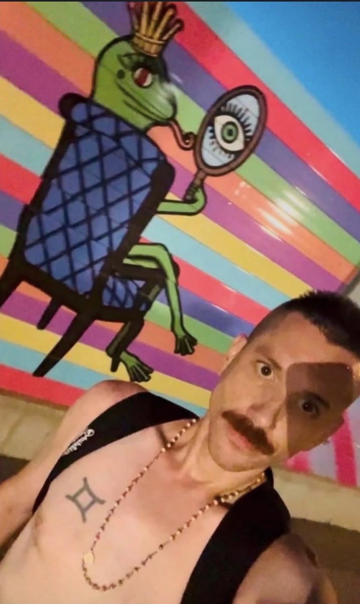 AlphaMoustache's tweet photo. I ordered AI to sharpen my famous lizard person selfie https://t.co/6vPpYSDkhF