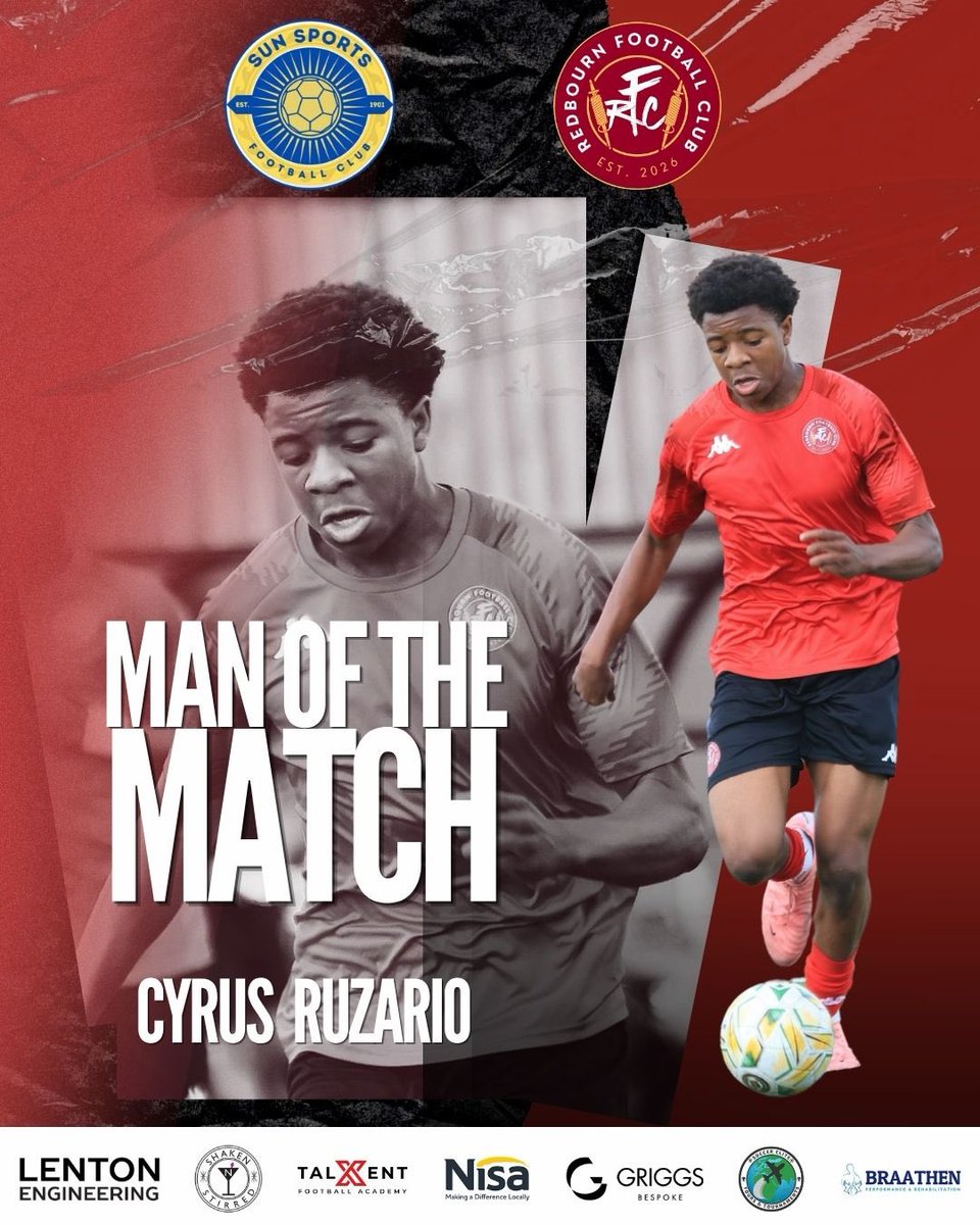 Redbourn_FC's tweet photo. Today’s Man of the Match is Cyrus. He gave us energy in midfield especially when reduced to 10, read the game very well and was instrumental in a lot of transitions of possession. He also missed a Penalty in the shootout, then stepped up again a second time and scored. 👊🏻 https://t.co/2uSbwvPq92