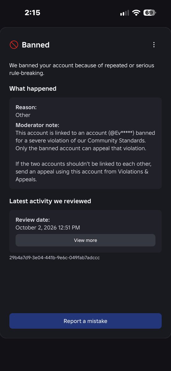 A1den_2o9's tweet photo. I have wasted tons of money on my account. I woke up yesterday morning and i saw this. Ive been trying to appeal ever since but it gets rejected. I’ve stated multiple times i dont know that account and i dont even know why that account is linked with mine? https://t.co/5l0Fv19LyY