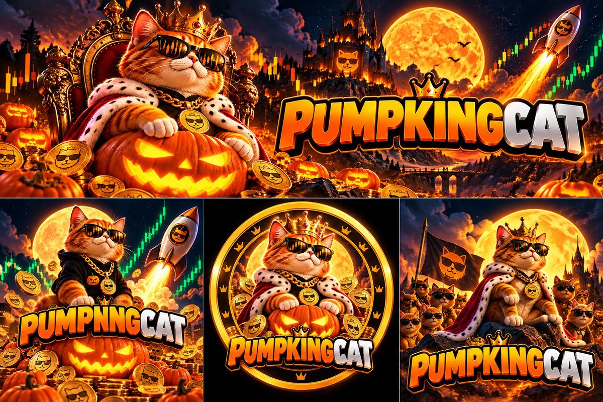 PumpKingCath's tweet photo. 🚀THE KING HAS ARRIVED.  Meet PUMPKINGCAT 📷📷 A cat. A crown. A pumpkin. A completely unreasonable amount of chaos.  The kingdom is open. 📷 $PUMPKINGCAT 👀🚀 #PUMPKINGKAT #Memecoin #Solana #Crypto https://t.co/MUvo9pGE0Z