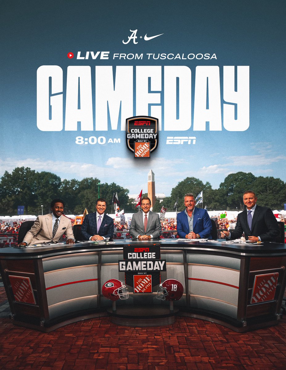AlabamaFTBL's tweet photo. 🚨GET READY T-TOWN 🚨
@CollegeGameDay https://t.co/qFGHuT6iKw