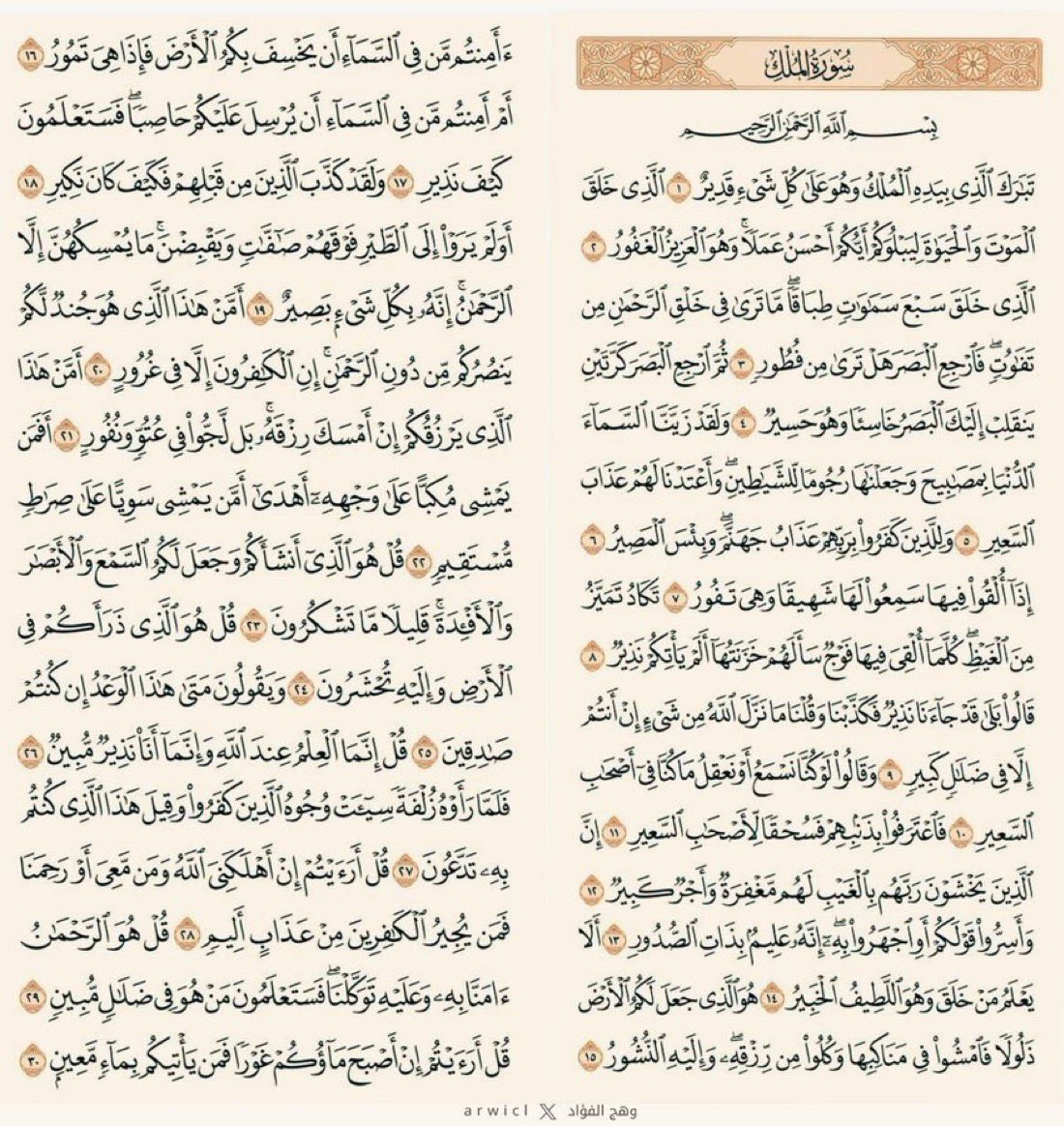 arwicl's tweet photo. اقرأ سورة الملك فهي المنجية من عذاب القبر بإذن الله. https://t.co/UAvmwlQ9d5