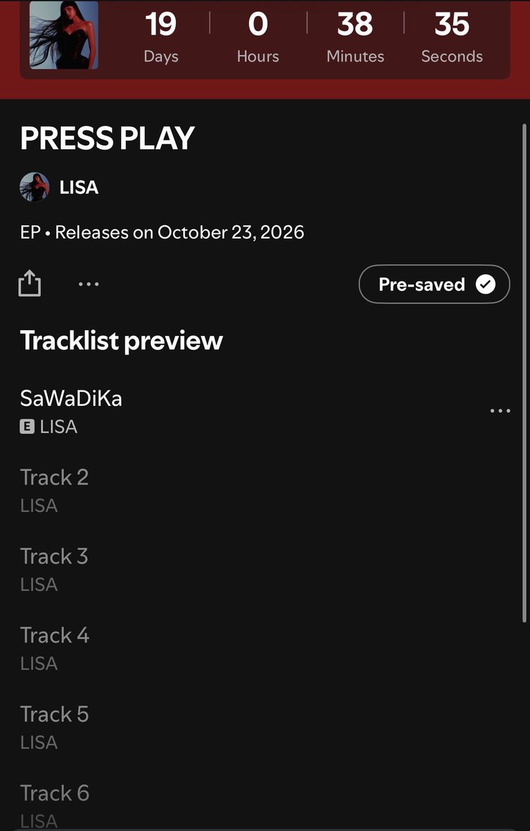 speedi_24's tweet photo. Do we understand that we are getting FIVE NEW SONGS FROM LISA IN 19 DAYS????? I AM SO FREAKING EXCITED 😝 https://t.co/ZbzEqZ6URB