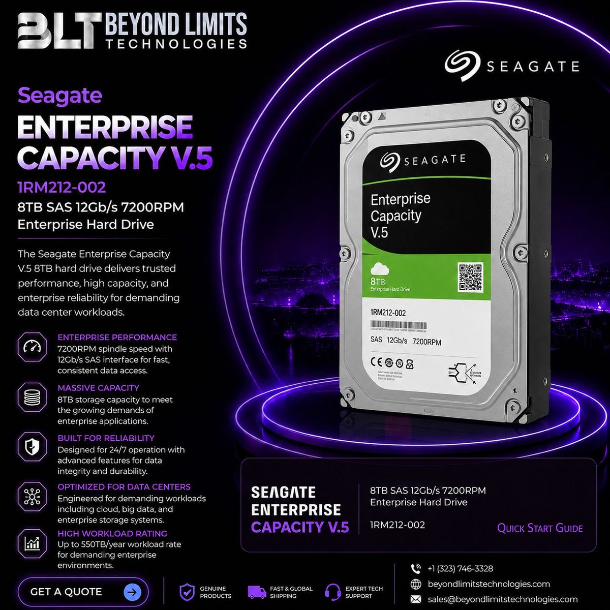 Bltech2026's tweet photo. 🚀 Power Your Data Center with Seagate Enterprise Capacity V.5 8TB!

📩 Get a Quote Today!
📞 +1 (323) 746-3328
🌐 https://t.co/Jyg8mgGsAC
📧 sales@beyondlimitstechnologies.com

#StorageSolutions #HardDrive #BeyondLimitsTechnologies #TechSolutions #DataCenterHardware https://t.co/gDQAqxWAUL