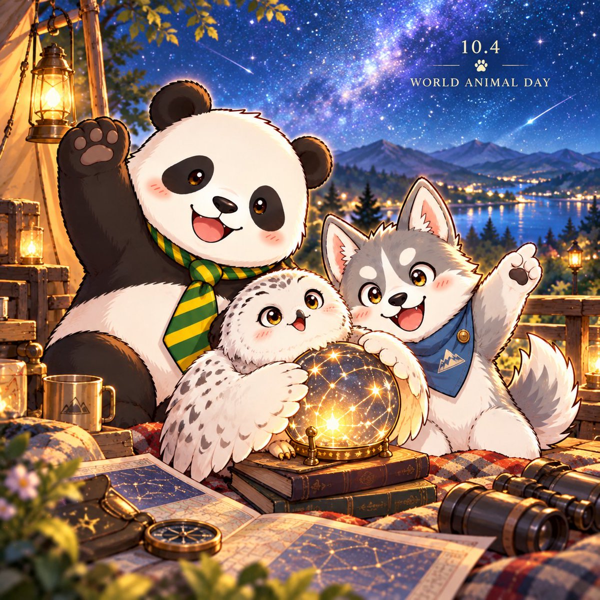 ad_corp's tweet photo. 今日10月3日は「世界動物の日」🐾
ということで……

久しぶりにプロンプト企画✨
あなたにぴったりの「相棒どうぶつ」をAIに選んでもらいませんか？🐼🐺

やり方は簡単。

① お気に入りのアイコン・写真・キャラクター画像を1枚用意
② 下のプロンプトと一緒にAIへ
③ あとは画像ができるのを待つだけ✨

どんな動物が選ばれるかは、
できあがるまでのお楽しみ。

かわいい子が来るのか。
意外な子が来るのか。
それとも「そこ来たか！」になるのか。

ちなみに🐼🐺で試したら、まさかの相棒がやってきました🙄

みんなの相棒も見てみたいので、
できたらぜひ見せてください🐾

さて。
あなたの相棒は誰でしょう？

プロンプトはリプ欄に⬇