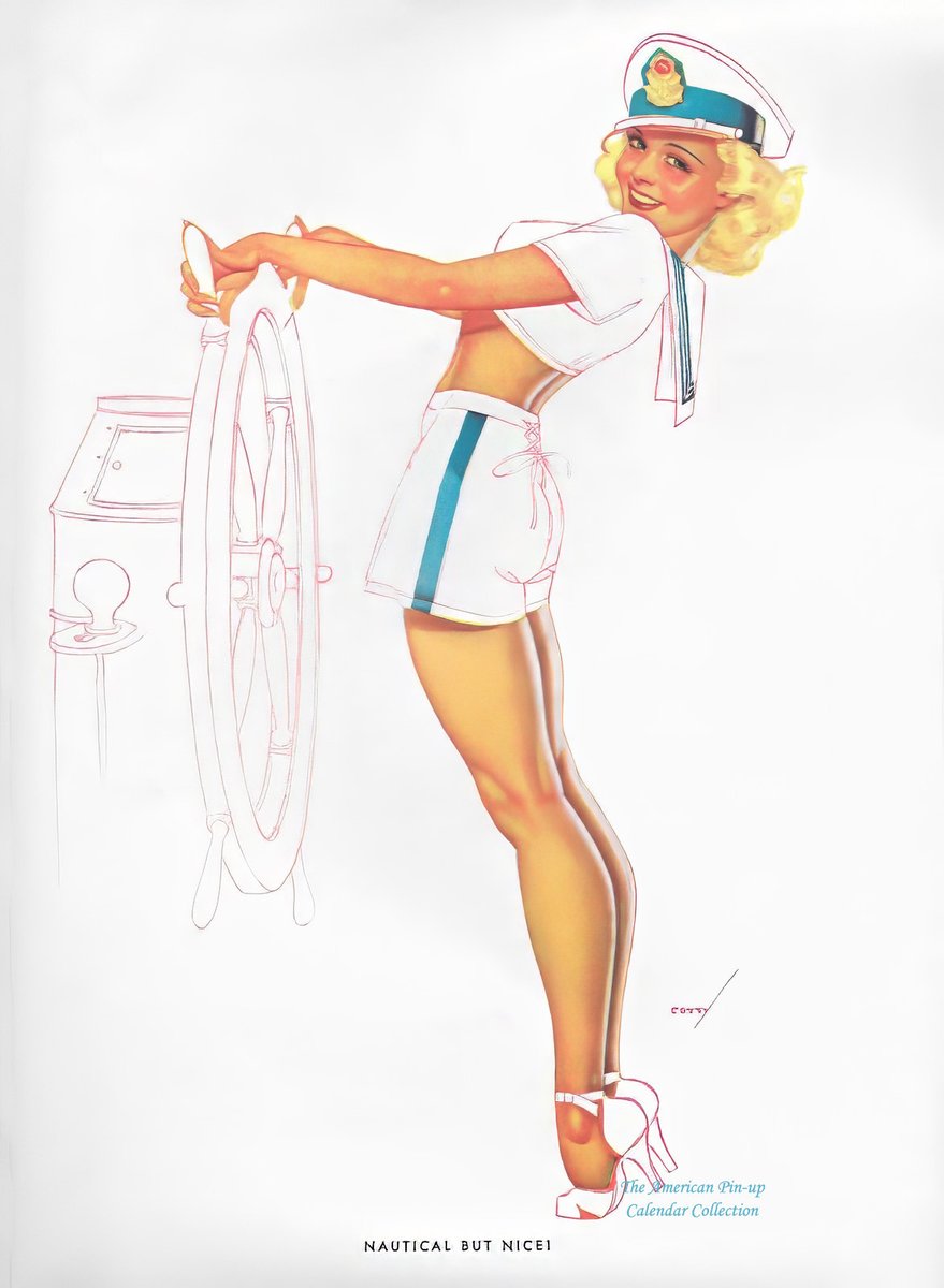 PulpCovers's tweet photo. George Petty - "Nautical but Nice" - 1940 Esquire Magazine Illustration - The American Pin-up Calendar Collection 
https://t.co/Tw2hHV3jAp https://t.co/hKtIWwzeyo