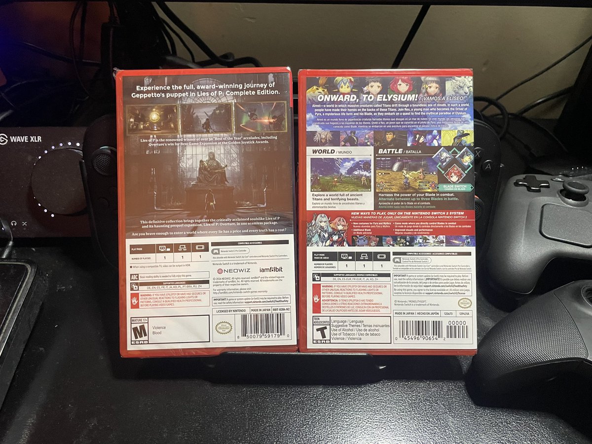 D1S3NT's tweet photo. Picked up my physical copies of Lies of P Complete Edition & Xenoblade Chronicles 2 Nintendo Switch 2 Edition from GameStop. Both have all the content on the cart & lies of p came with collectible cards.
#Nintendo #Neowiz #iam8bit #XenobladeChronicles2 #Switch2 #PhysicalMedia https://t.co/JWS2C7moR7