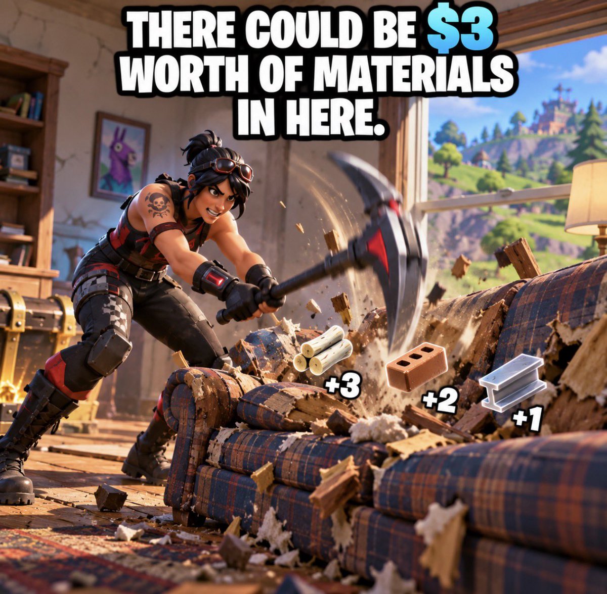 VBUCKS_SILVER's tweet photo. @gabicskaaa @MariusCOW Not at all. You should see what I do when I think there’s just $3 worth of materials in my couch cushions https://t.co/geWlJNWeEv
