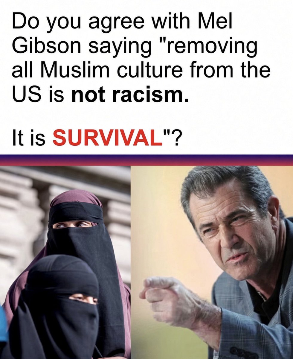 GeneralMikeRV's tweet photo. Mel Gibson is calling it survival, not racism, and a lot of people are done arguing the wording. The fight is over what stays in the country and what does not. Do you agree with him? https://t.co/LkahL0gqao