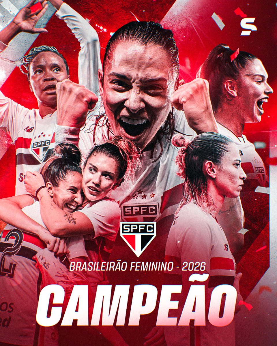 sportv's tweet photo. O SÃO PAULO É BICAMPEÃO! 🇾🇪🏆

SENSACIONAL! O SÃO PAULO CONQUISTA O BRASILEIRÃO FEMININO 2026! A equipe da casa superou o Corinthians e se consagrou campeã em frente da sua torcida. QUE JOGAÇO! 🔥

📷 CRÉDITO DA FOTO

*Contém texto alternativo.

#BrasileiraoFemininoNoSportv #FutebolFemininoNoSportv #SaoPaulo #Corinthians #Campeao