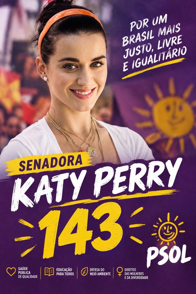 TrivonPerry's tweet photo. Amanhã NÃO ❌ tem erro! KATY PERRY para SENADORA 👱🏼‍♀️ VOTE 1️⃣4️⃣3️⃣  e veja a MUDANÇA acontecer! ☑️

Propostas abaixo 👇🏼 VOTE 1️⃣4️⃣3️⃣ https://t.co/NA4s0IzB6H