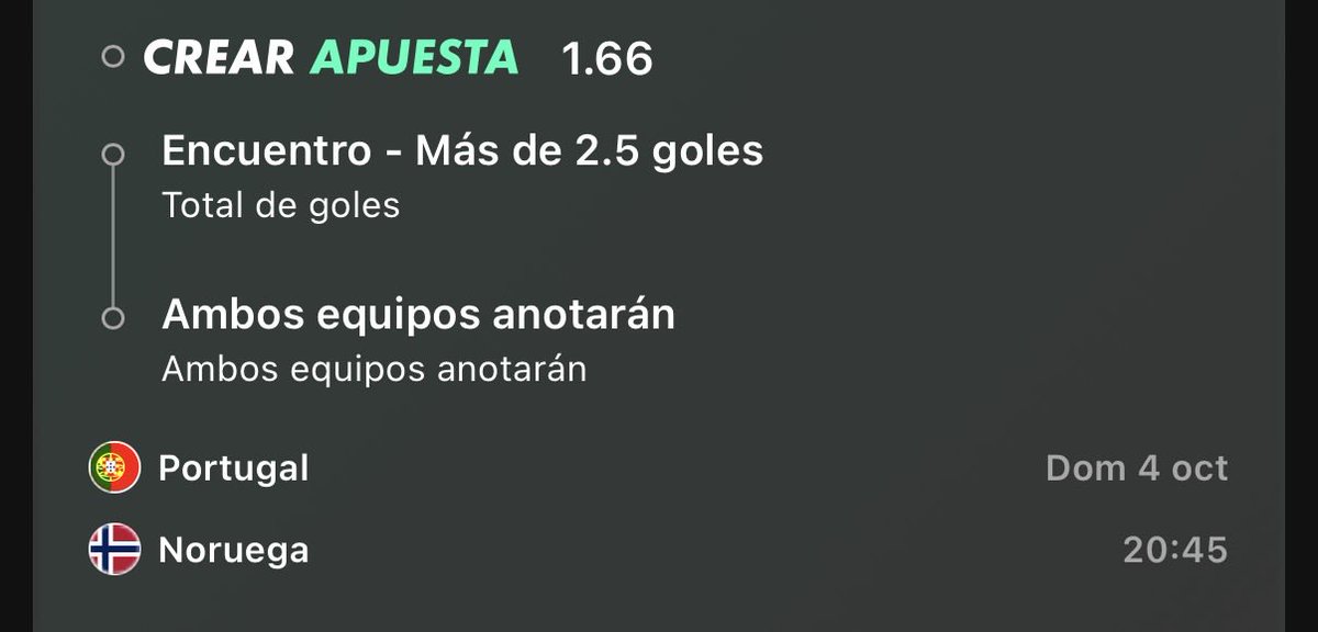 SharpLogicBets's tweet photo. 🦈 ¡NUEVO MISIL DE LA MANADA PARA MAÑANA! 🦈
El tiburón no duerme y el análisis quirúrgico ya tiene en la mira el partidazo de este domingo 4 de octubre a las 20:45 entre Portugal y Noruega. Vamos a buscar valor con una combinación milimétrica manteniendo nuestro estricto stake del 2% para proteger la banca. ¡Pura estadística y lectura de mapas de calor! 📊🔥
🎯 Crear Apuesta:
Encuentro: Más de 2.5 goles (Total de goles)
Ambos equipos anotarán: Sí
💰 Cuota: 1.66
📊 Stake: 2%
¿Vas a seguir viendo cómo los demás multiplican su bankroll mientras dudas desde la grada? Súmate a la manada y ven a morder el mercado con nosotros.
👇 ¡Haz que esto reviente el algoritmo ya mismo!
❤️ Dale RT y me gusta para activar la buena racha.
🦈 Comenta con un "🦈" si confías en esta nueva joya.
🔔 Síguenos y activa las notificaciones para no perderte el verde.
¡A cobrar o a llorar a la llorería! 🚀💰