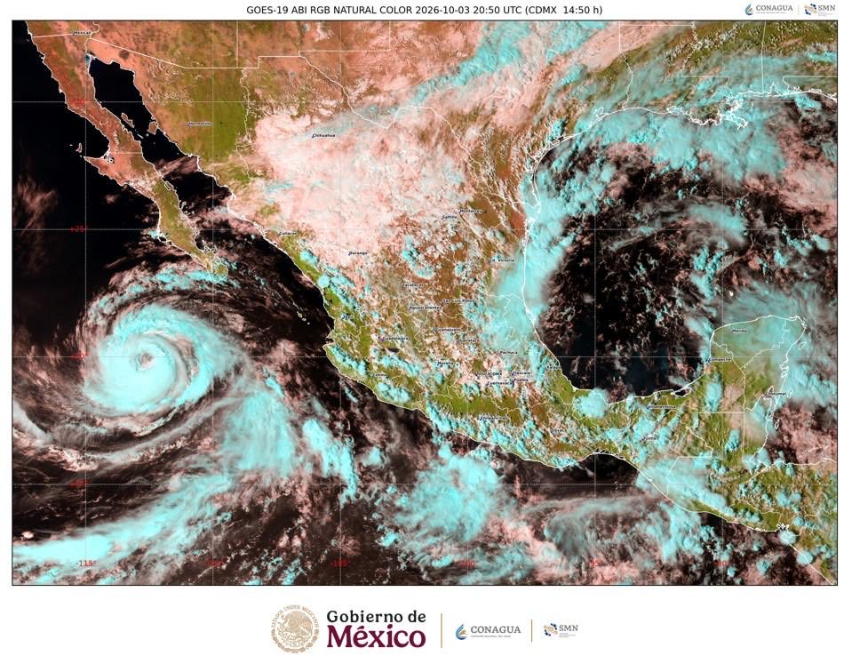conagua_mx's tweet photo. #AvisoMeteorológico

El @GobiernoMX informa que continúa el pronóstico de lluvias muy fuertes, rachas de viento fuertes y oleaje elevado en #BajaCaliforniaSur. 
 
También se prevé oleaje de 2 a 3 metros de altura en las costas de #Sinaloa, #Nayarit, #Jalisco y #Colima.

Más información: https://t.co/5LK8AAJDw8