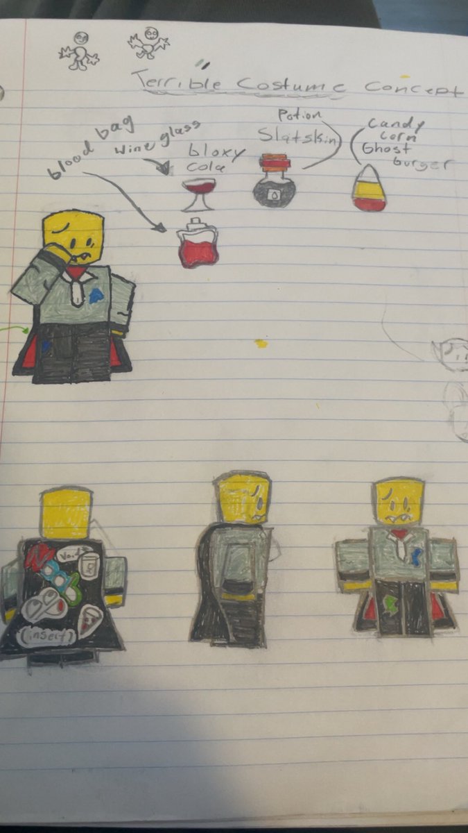 Marskarma8610's tweet photo. Here’s the finish product I guess lols

“Terrible Costume” Noob 
(Based off of a Vampire and Low-Effort Phantom Noob)
#ForsakenTombstone 
:p https://t.co/tEM2q8cQQI