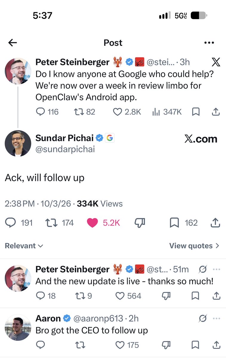 otarotto's tweet photo. @sundarpichai @steipete This needs to be shown in the Customer Support handbooks https://t.co/HyYBLp8r3P