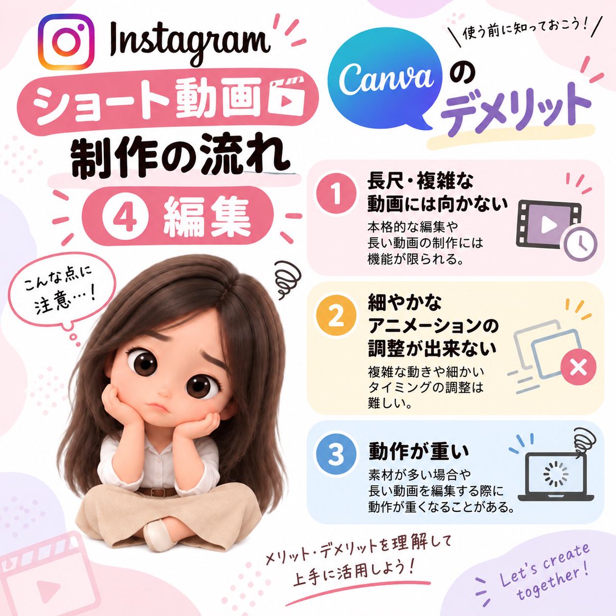 Hana0827y's tweet photo. ⭐️Instagram ショート動画制作の流れ
後編
@Hana0827y
⬅️他の投稿はこちらから
#オンラインアシスタント
#オンライン���書
#canvadesign
#動画制作
#sns運用 https://t.co/JX8rtlfKfa