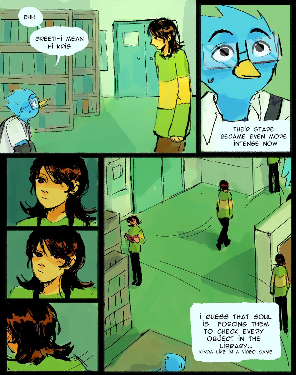 duffbion's tweet photo. Part 4 this one is a bit longer 1/2 #deltarune #delatrunecomic #kris #berdly #kerdly https://t.co/Xllk8uhTpW
