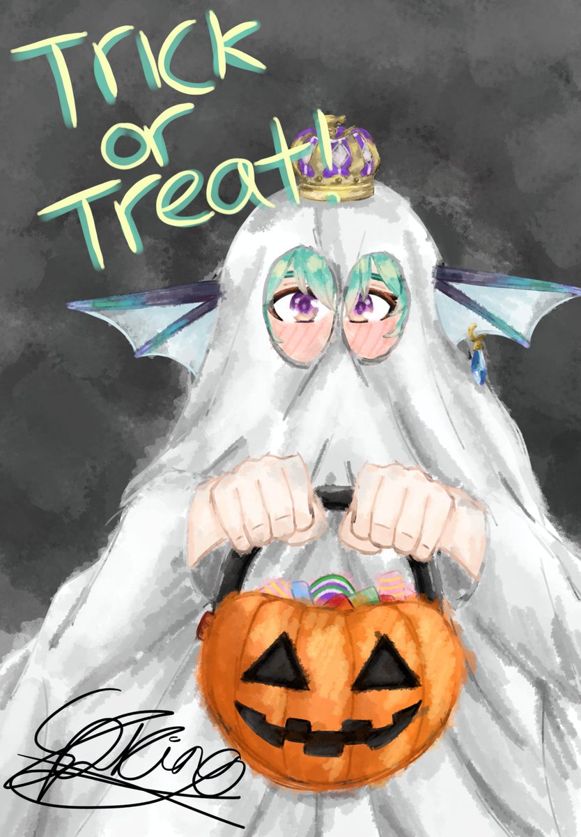 ultra_spring1's tweet photo. My drawing for nijitober day 3! Finana as a lil ghost #Finanart #Nijitober26 https://t.co/3JGEudxAB6
