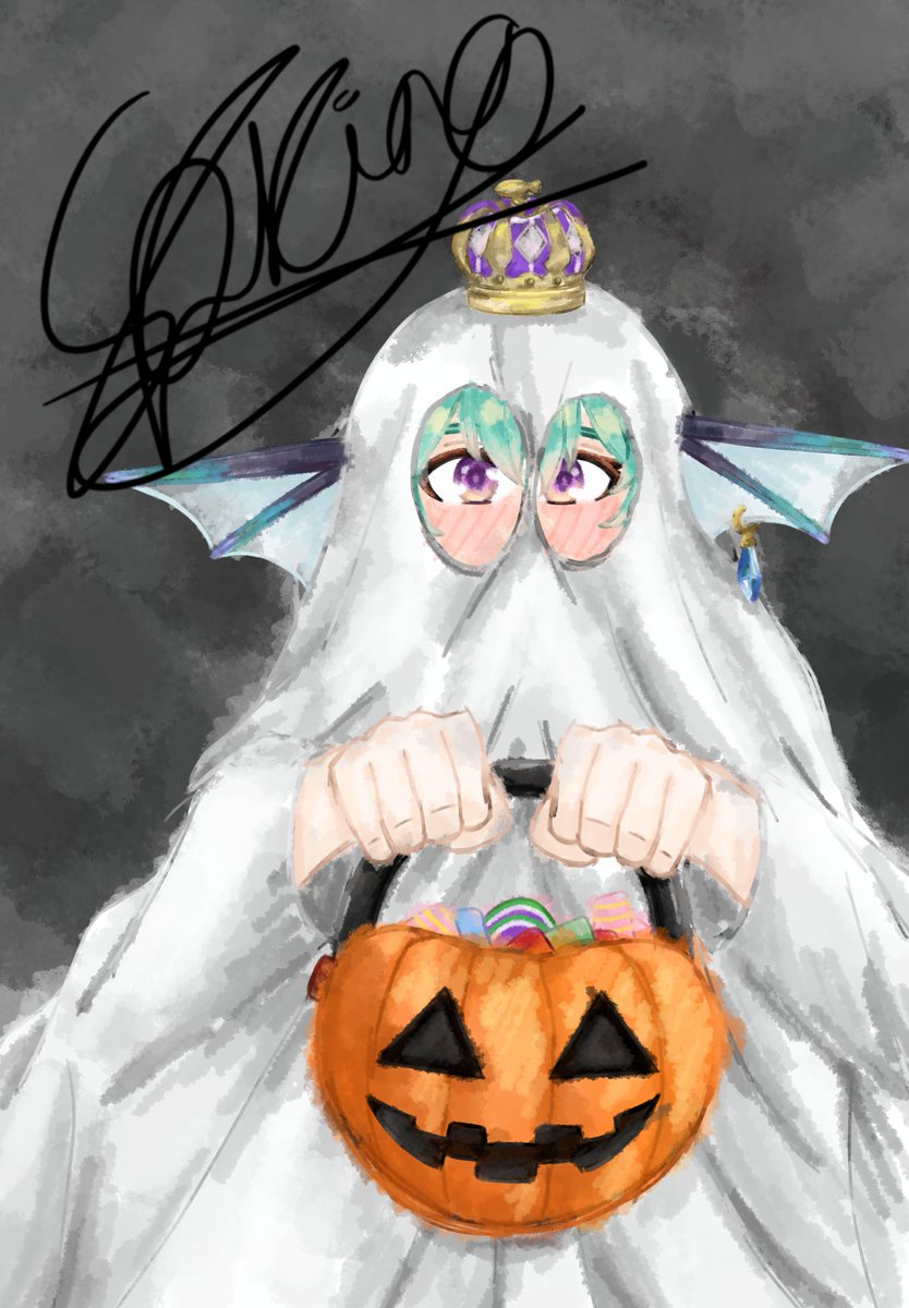 ultra_spring1's tweet photo. My drawing for nijitober day 3! Finana as a lil ghost #Finanart #Nijitober26 https://t.co/3JGEudxAB6