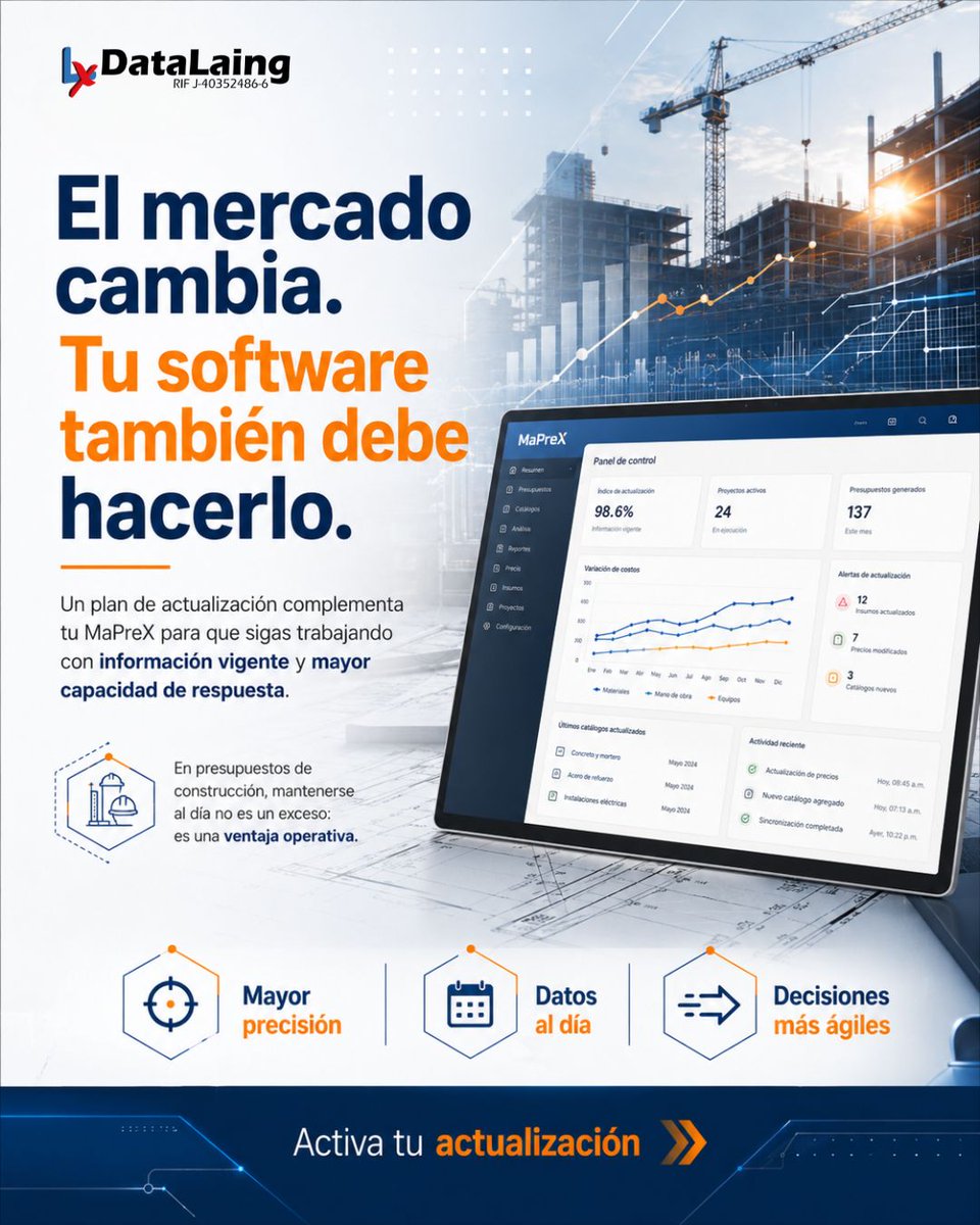 datalaing's tweet photo. 🛠️ Actualizar MaPreX es conservar compatibilidad, información vigente y acceso a mejoras técnicas del ecosistema. #DataLaing https://t.co/e6gpM27AEw