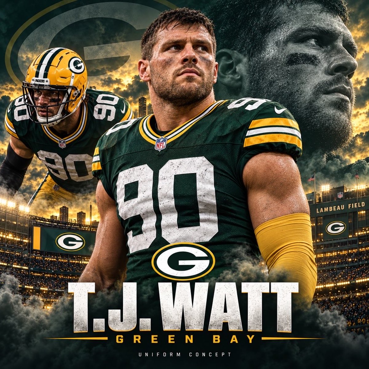 JackFletcherNFL's tweet photo. 🚨 TRADE WATCH 🚨 The Green Bay Packers could be a fascinating landing spot for T.J. Watt if Pittsburgh makes the superstar EDGE available ahead of the deadline.

Watt, a Wisconsin native and former Badger, would get a true homecoming — returning to Wisconsin to join a defense featuring Lukas Van Ness and, once healthy, Micah Parsons.

T.J. WATT BACK IN WISCONSIN.

Imagine this pass rush.

#Packers #Steelers #NFL
