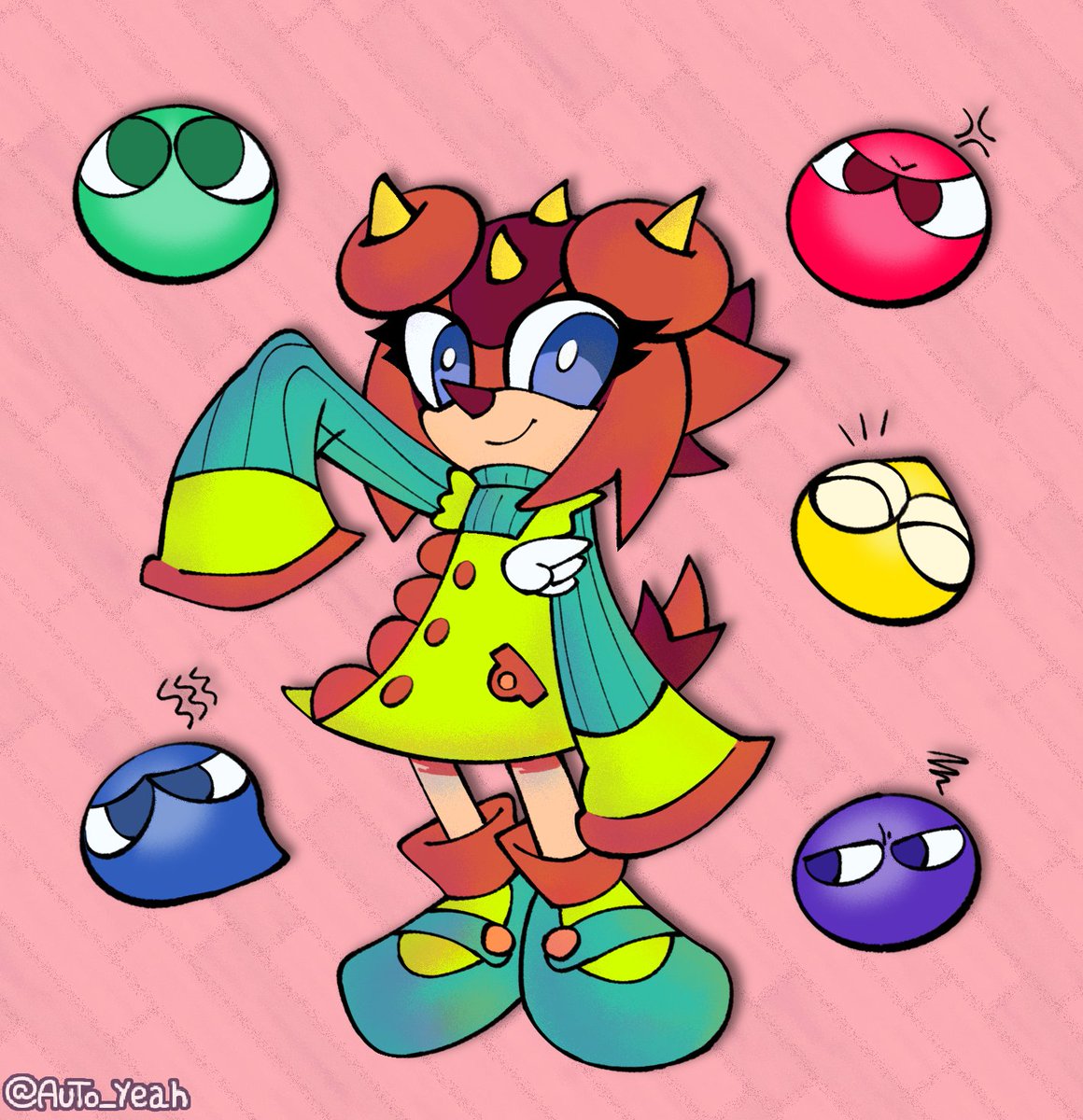 Auto_Yeah's tweet photo. #TripTheSungazer cosplaying as Lidelle.
#PuyoPuyo https://t.co/tx49bBIL3p