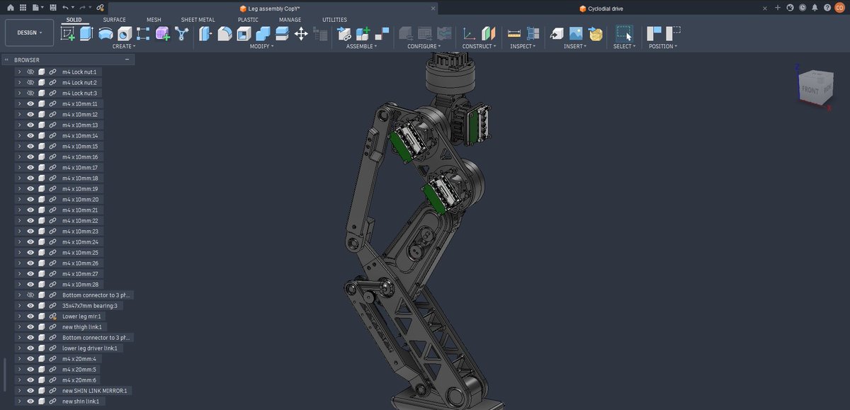 CharisOyerinde's tweet photo. Rough and incomplete, but it is finally starting to look like a leg. #BuildInPublic #Robotics https://t.co/FLhW0O1xtY