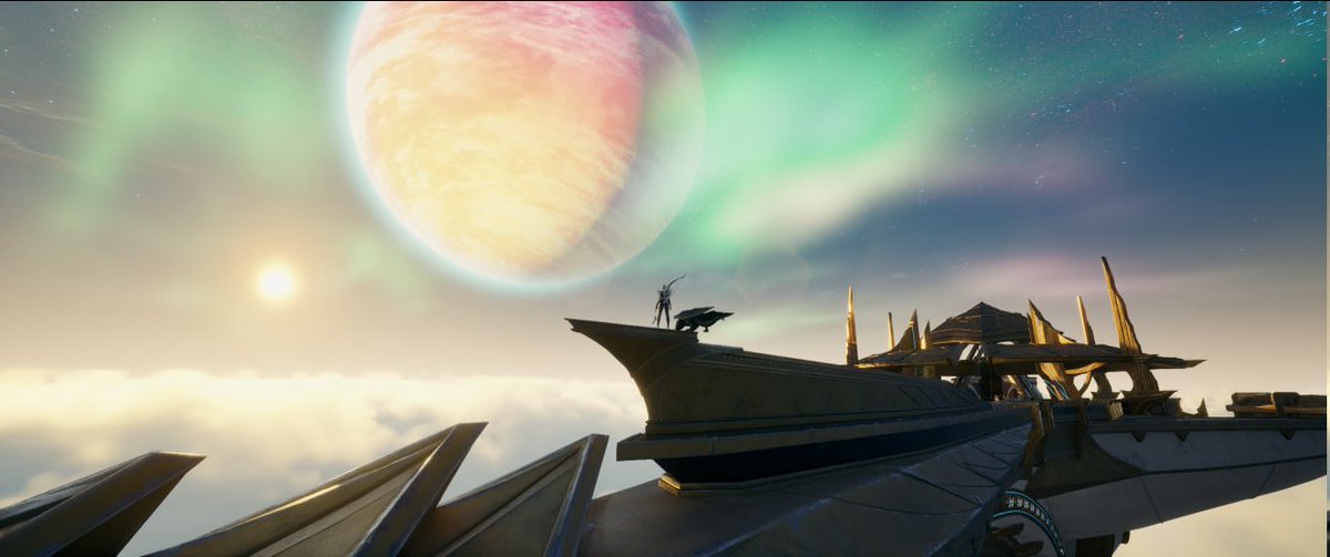 Hoschy_w's tweet photo. During a spacetime rift opening, I decided to see if you could fly up to the Elyos's ship above Verteron in @AION2Official 

Turns out, you can!

Breathtaking views from above the clouds 🔥
#aion2 https://t.co/J0NESKj9Qe