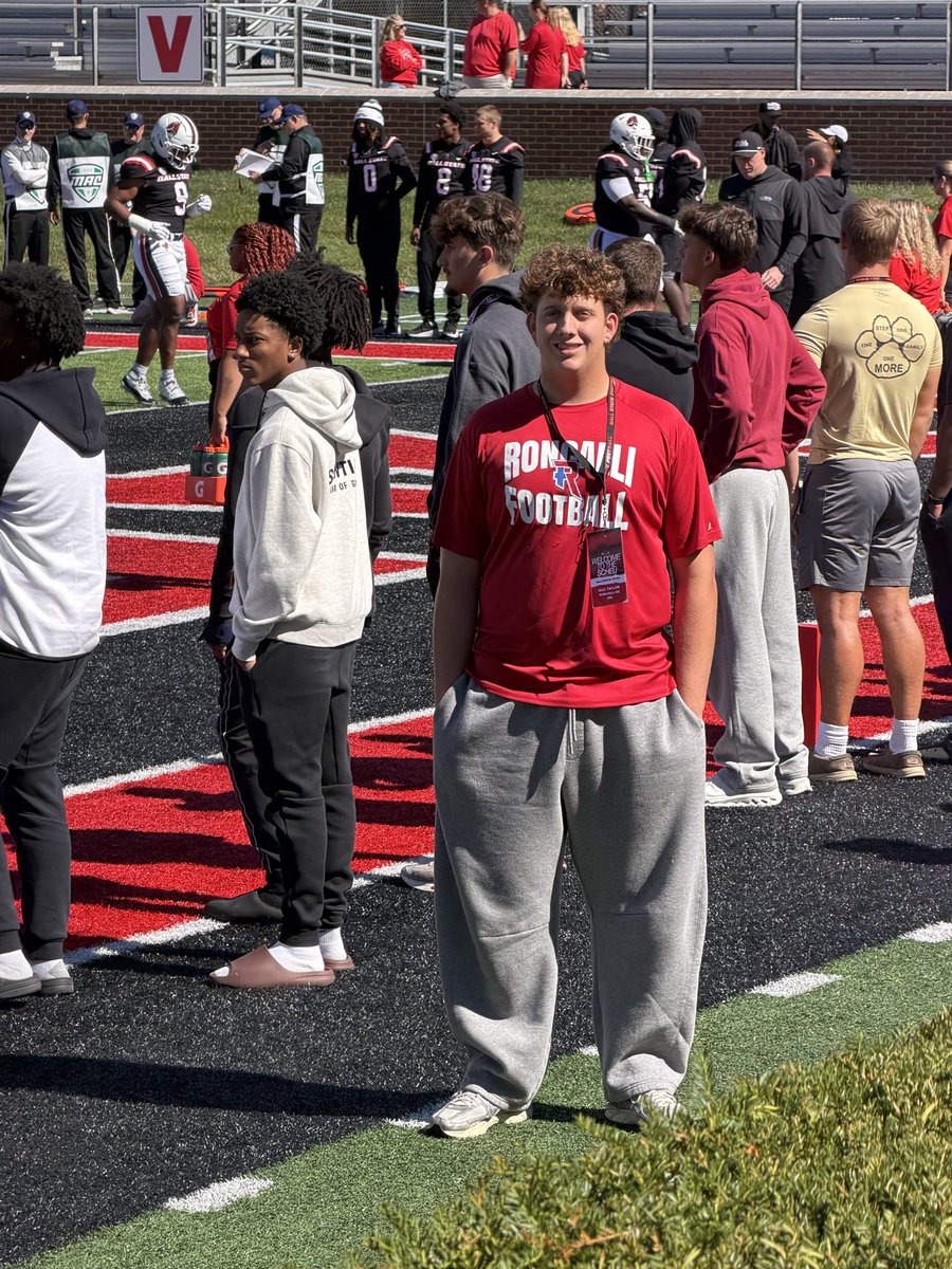 Mac_Taylor99's tweet photo. Enjoyed visiting @BallStateFB and checking out some #MACtion today in Muncie! Thanks for the invite @Coach_ABarr @TPenningerFB 

@RoncalliFB @KIE5EL @CoachBettag @Bryan_Ault @AllenTrieu @IndianaPreps @PrepRedzoneIN @CoachScheib https://t.co/py3C9GXCeO