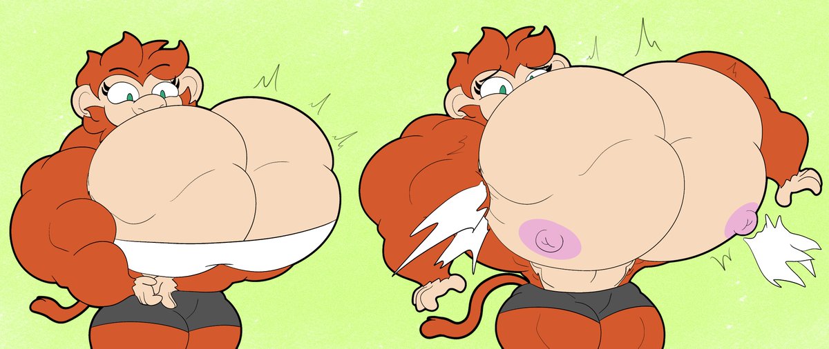 BroozerPuncher's tweet photo. Happy #pectober everyone~
Kiki was trying to show some good pec control, onyl for them to grow out of control~ https://t.co/gjnjNUEoLF