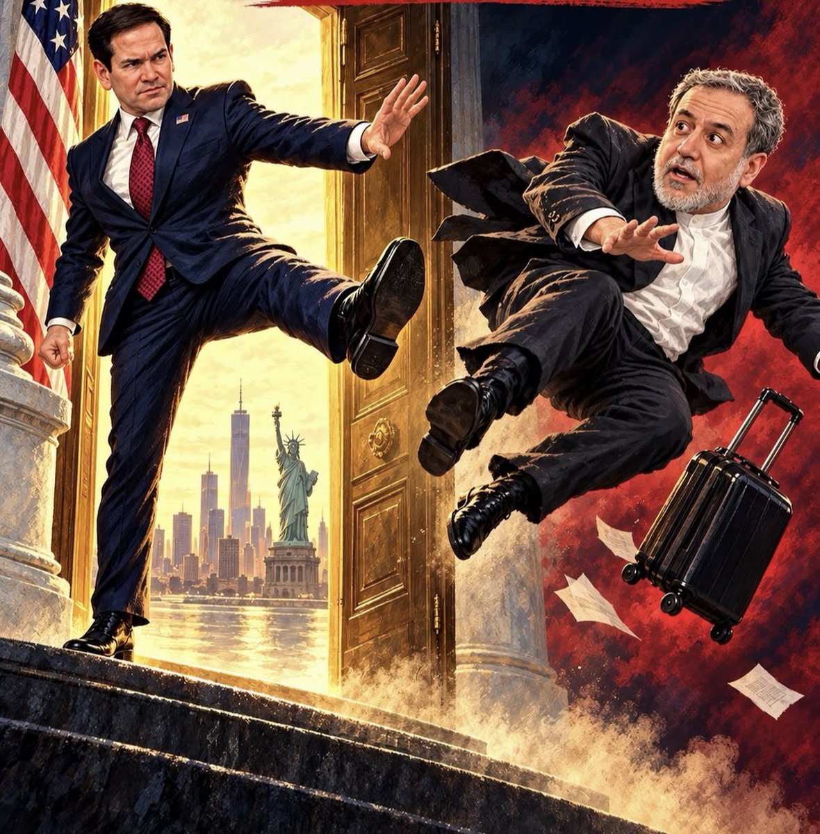 Savakzadeh's tweet photo. Abass @araghchi tried to escape the wrath of the Iranian nation by becoming a U.S citizen 🤣

I would have done the same if I was a filthy terrorist like you, abass, and I know you know the end of the Islamic Republic is right around the corner. https://t.co/DuXZtmeTro